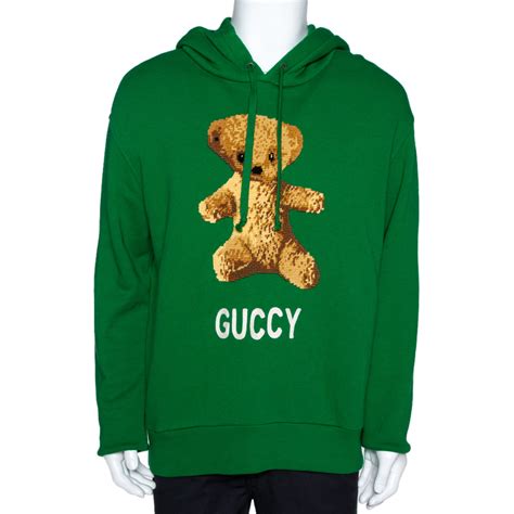 gucci gucci bear hoodie green|Gucci oversized hoodie.